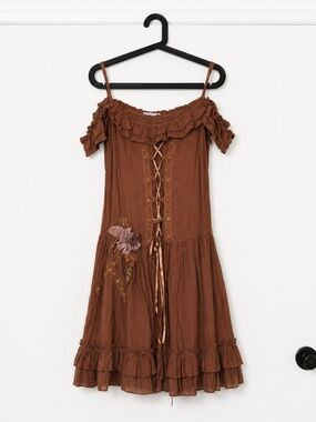 Off shoulder bohemian dress, Cottagecore dress, Renaissance-inspired